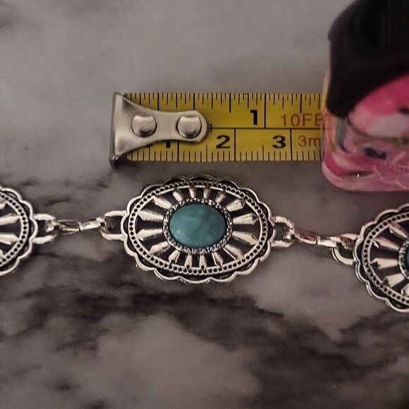 Vintage Style Silver Small Concho Chain Belt main image 12